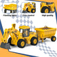 Excavator Toy with Cargo Bin, 1:18 Scale Construction Vehicle for Kids, Inertia-Powered Push-and-Go, Lights & Sounds, Working Digger Arm