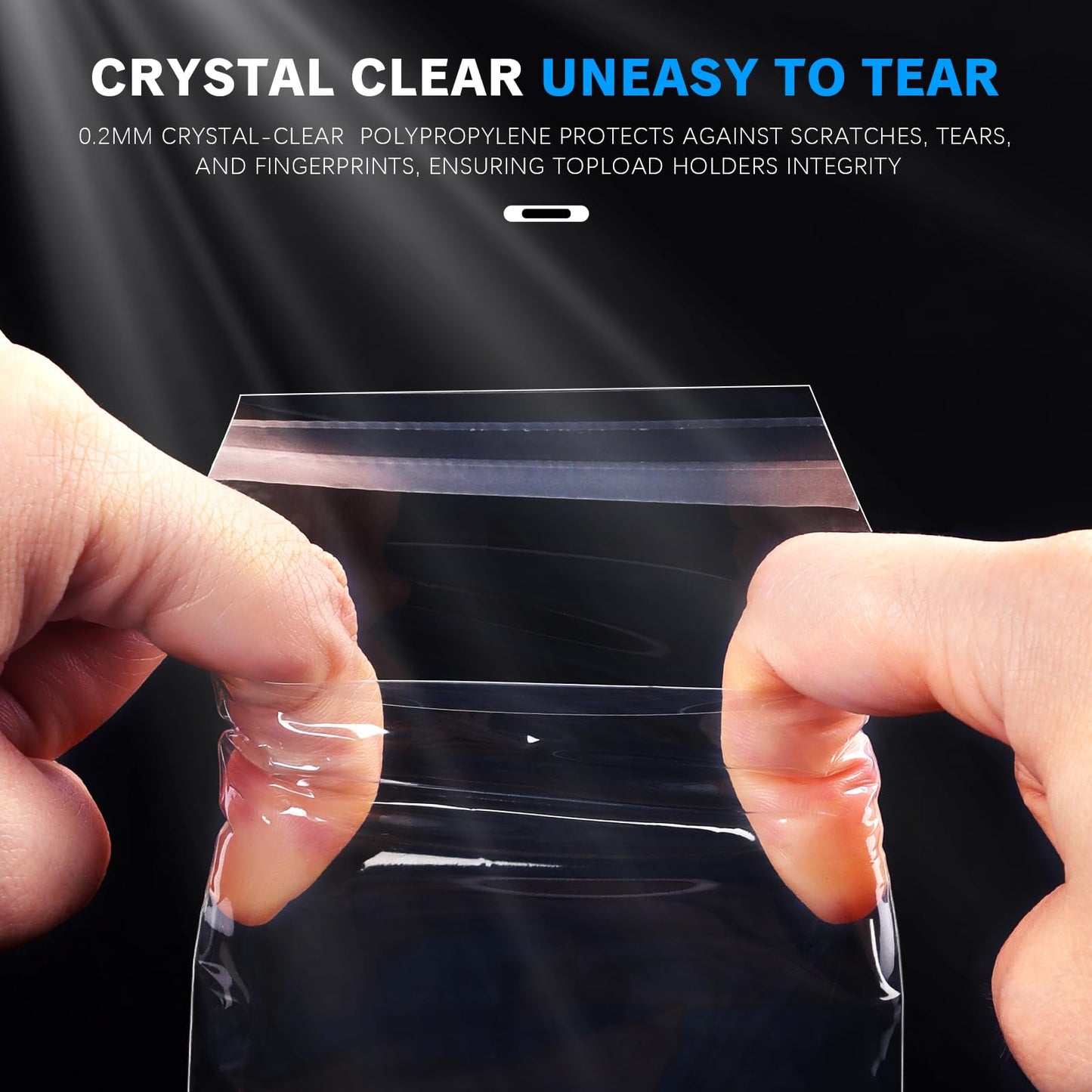 Top Loader Sleeves - Resealable Ultra Clear Penny Sleeves for 35PT-75PT Topload Card Holder, Prevent Scratches & Dust, Ultimate for Sports, Game