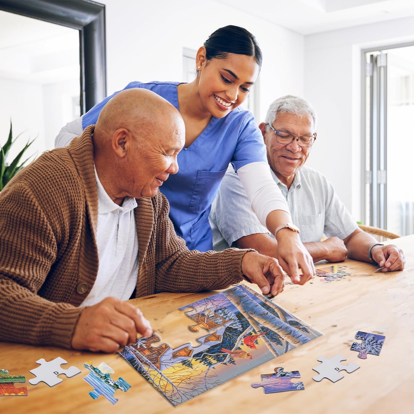 Bits and Pieces Large Piece Puzzles for Seniors, 10 in. x 13 in. Perfect Dawn Puzzle - 16 pc Extra Large Pieces Puzzles for Dementia Seniors