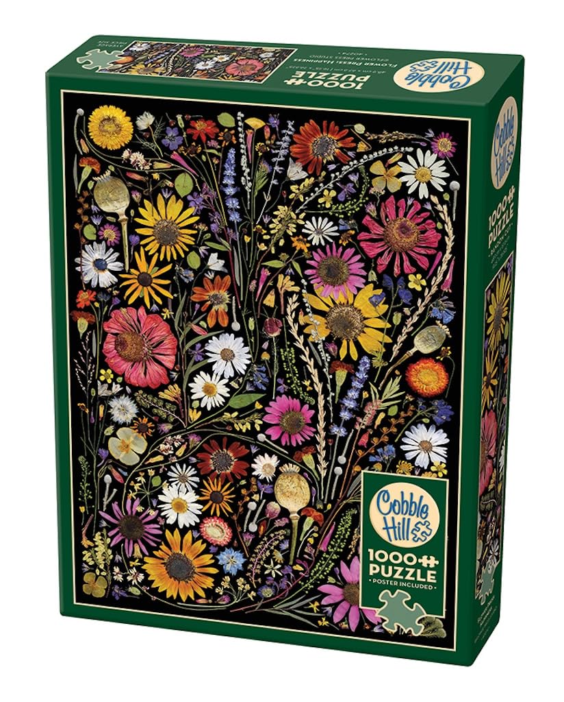 Cobble Hill 1000 Piece Puzzle - Flower Press: Happiness - Sample Poster Included