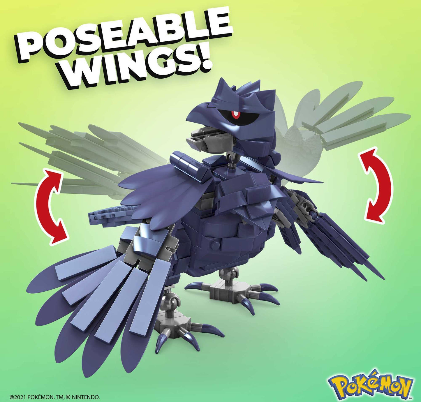 MEGA Corviknight Building Set With 340 Compatible Bricks and Pieces and Poké Ball, Toy Gift Set