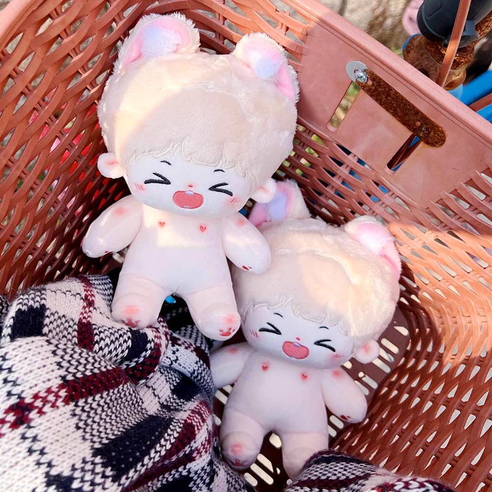 niannyyhouse Rabbit Ears Boy Stuffed Body 20cm Plush Doll Wearable Clothing (10-with Skeleton)