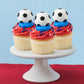 DecoPac Soccer Rings, Cupcake Decorations, Soccer Ball Cupcake Toppers, Food Safe Cake Topper - 24 Pack