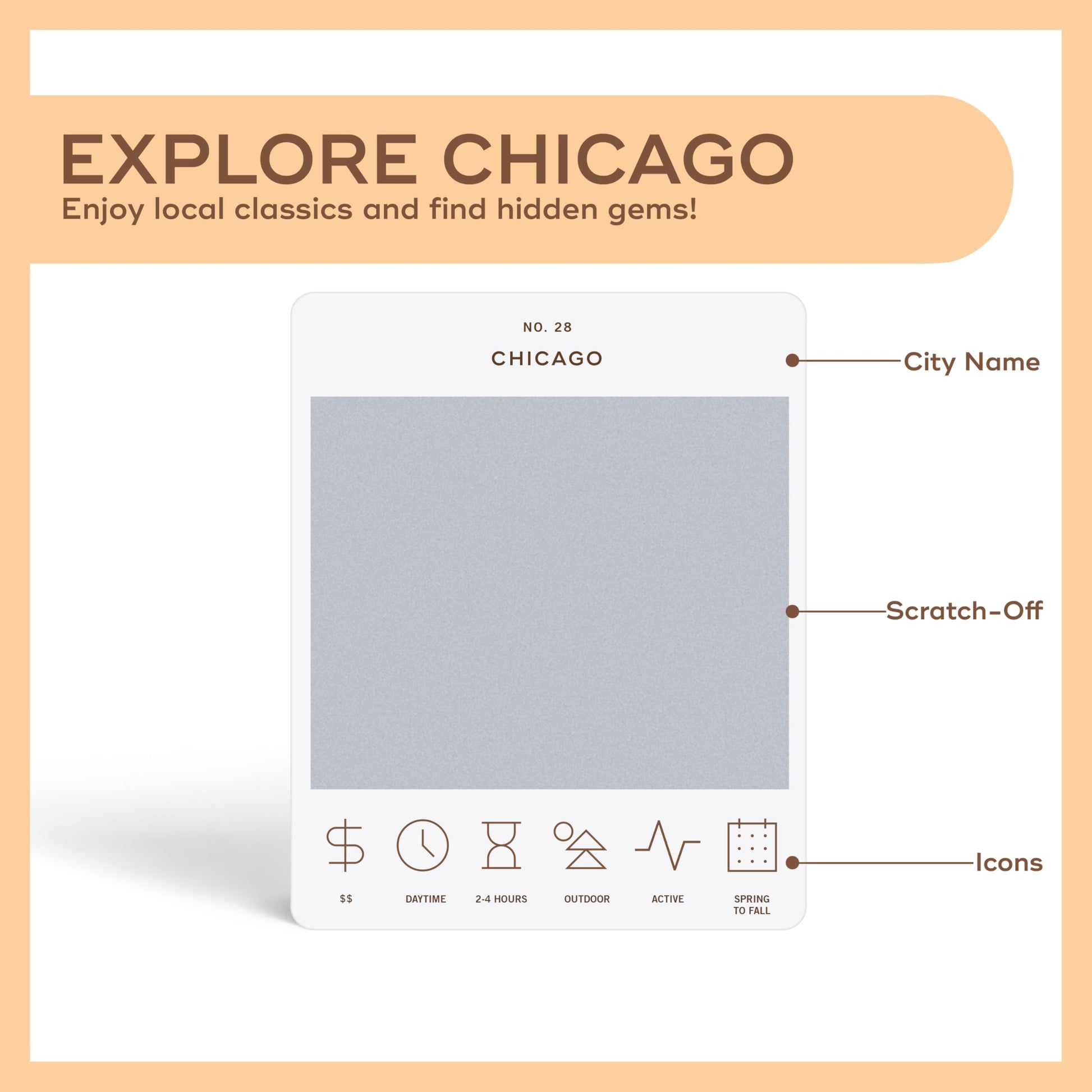 Reach International Outfitters Chicago Adventure Bucket List: 50 Scratch-Off Cards for Outdoor Activities, Tourist Attractions, and Road Trips