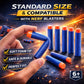 4 Pack Mini Foam Dart Blaster - Individually Wrapped Party Favor Set for Kids, Pull Back Single Shot Toy Guns with 16 Soft Foam Darts - 50 Ft Range