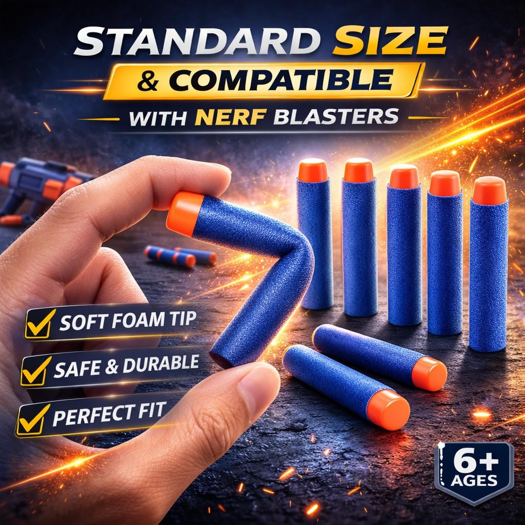 4 Pack Mini Foam Dart Blaster - Individually Wrapped Party Favor Set for Kids, Pull Back Single Shot Toy Guns with 16 Soft Foam Darts - 50 Ft Range