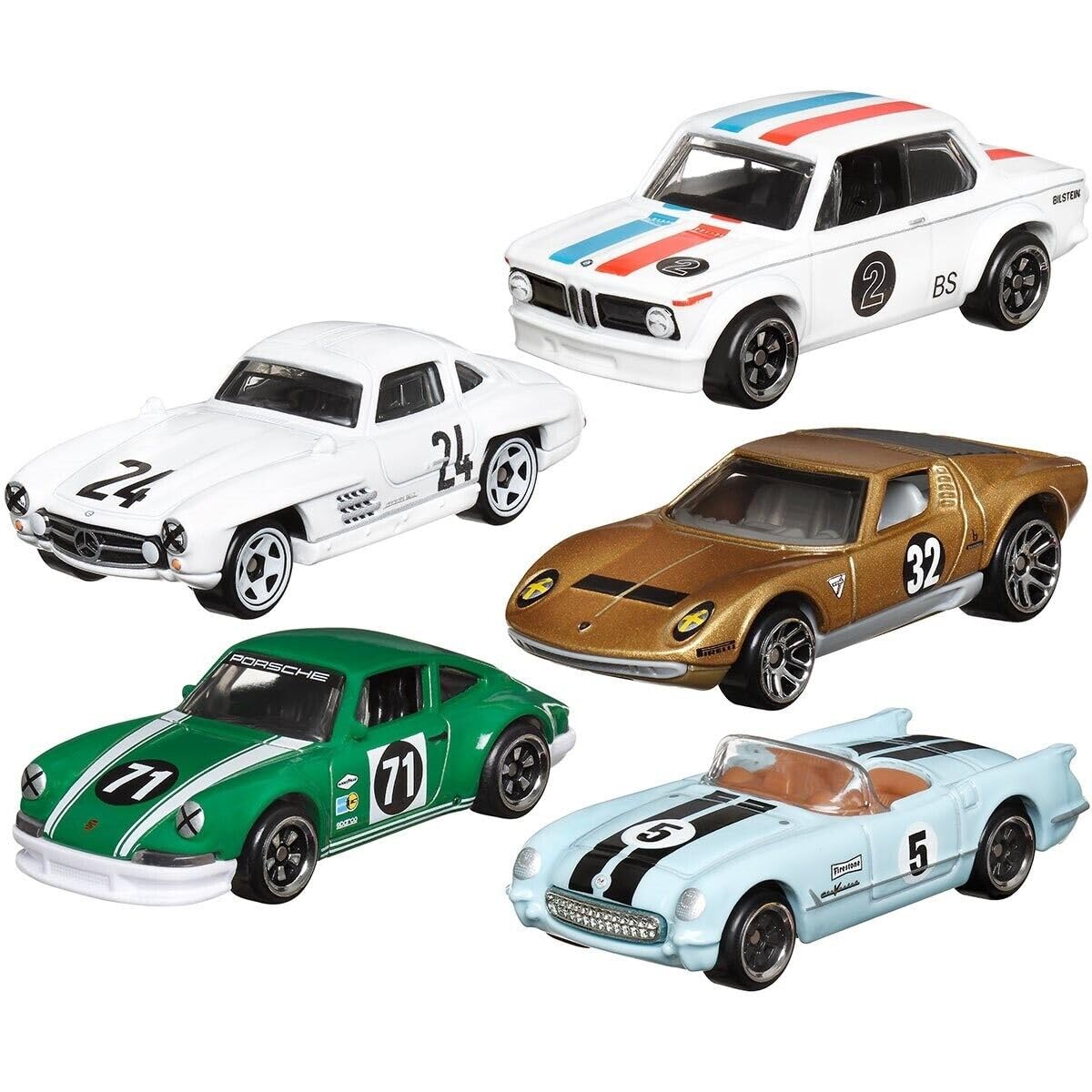 Hot Wheels 2024 Vintage Racing Club Set of 5 Diecast Vehicles from HRT81-956A Release Bundle