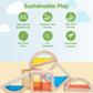 PlanToys® Water Blocks Wooden Montessori Sensory and STEM Building Toy | Light, Colour, Creativity and Fine Motor Skill Development | Eco Friendly