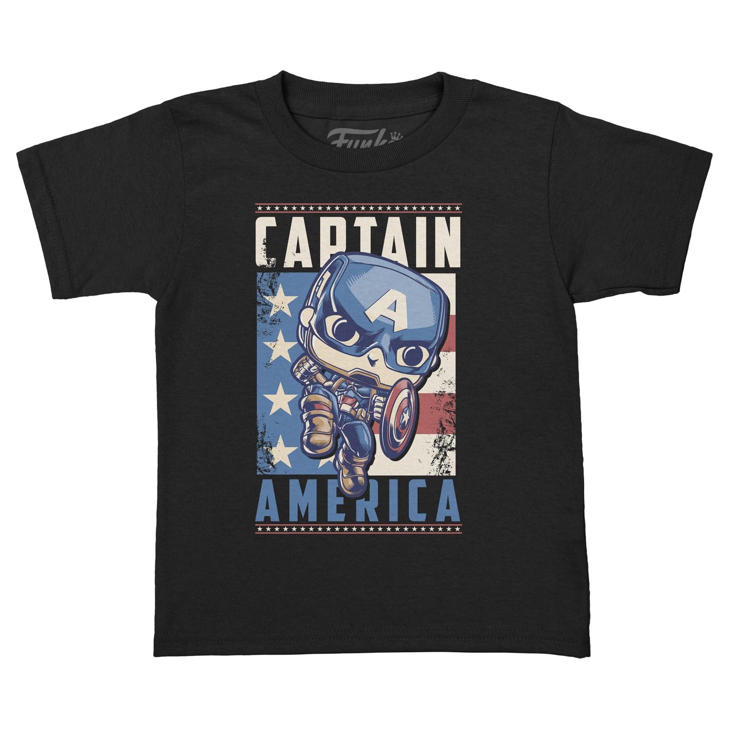 Funko Pop! Pocket Pop and Tee: Marvel - Captain America, Kids Large