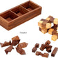 TOSQP27 Gift Wooden Brain Teaser Puzzle Set for Adults & Teens - 3-in-1 Interlocking Burr, Snake Cube & Star Puzzle with Handmade Wooden Storage Box