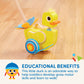 Battat - Waddling Push Toy - Wooden Duck - Walks & Flaps - Silly Sounds & Bobble Head - 12+ Months - Quack & Go Duck