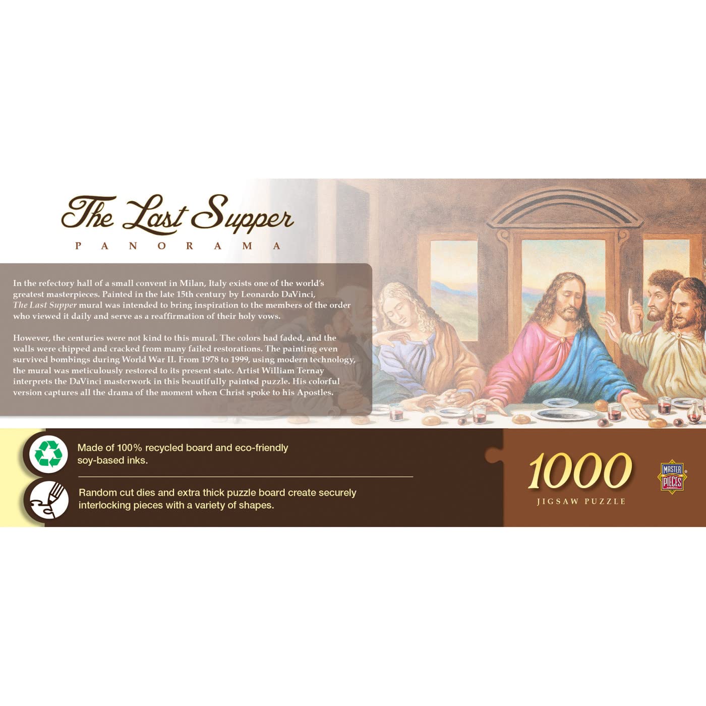 MasterPieces 1000 Piece Jigsaw Puzzle for Adults, Family, Or Youth - The Last Supper - 13"x39"