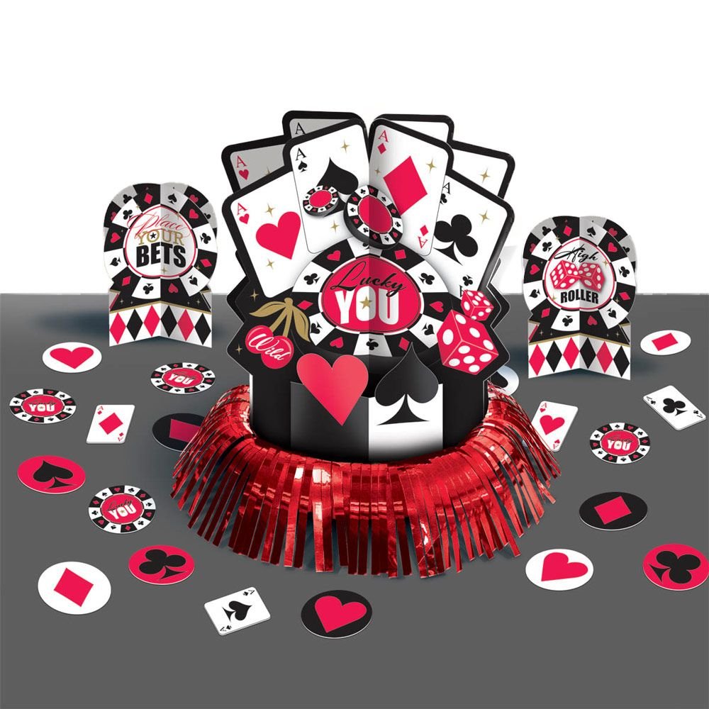 Amscan Casino Party Table Decorating Kit, Paper, Pack of 23 Decoration