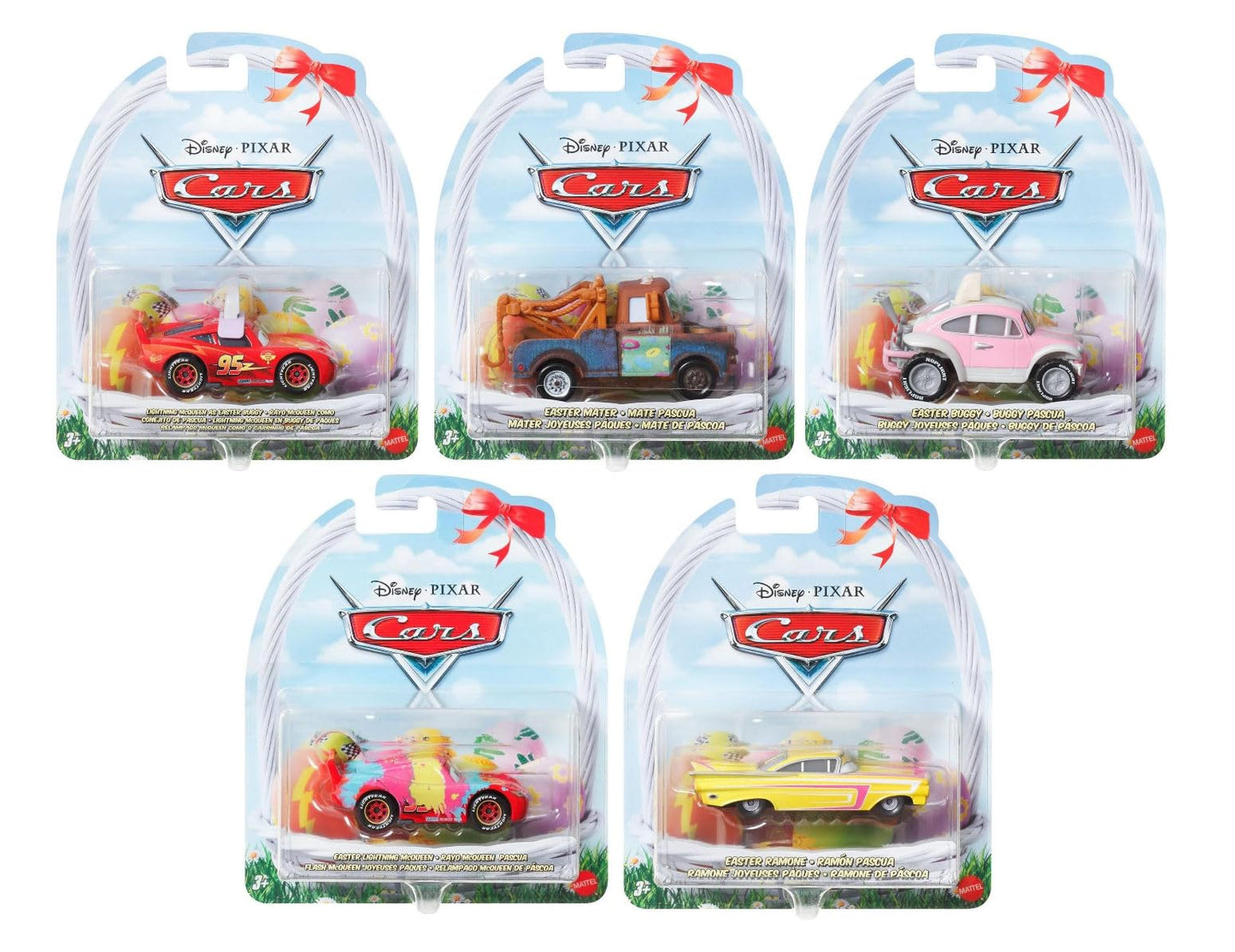 Disney Pixar Cars Easter Diecast Vehicle Set, 5-Pack Collection, Holiday Theme HTY61-963C