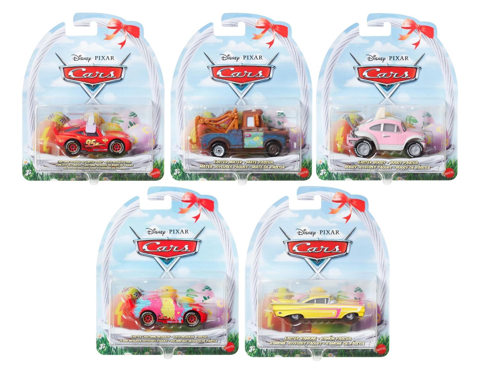 Disney Pixar Cars Easter Diecast Vehicle Set, 5-Pack Collection, Holiday Theme HTY61-963C