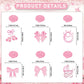 Pink Bow Welcome Baby Banner With Haning Swirls, Bow Baby Girl Banner, Pink Bow Baby Shower Decorations, Welcome Baby Girl Decorations for Girls