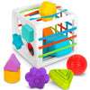 Playkidiz Shape Sorter Baby Toys, Sorting & Stacking Blocks Toy for Toddlers, Sensory Shapes, Early Learning Development Activity Cube for Boys