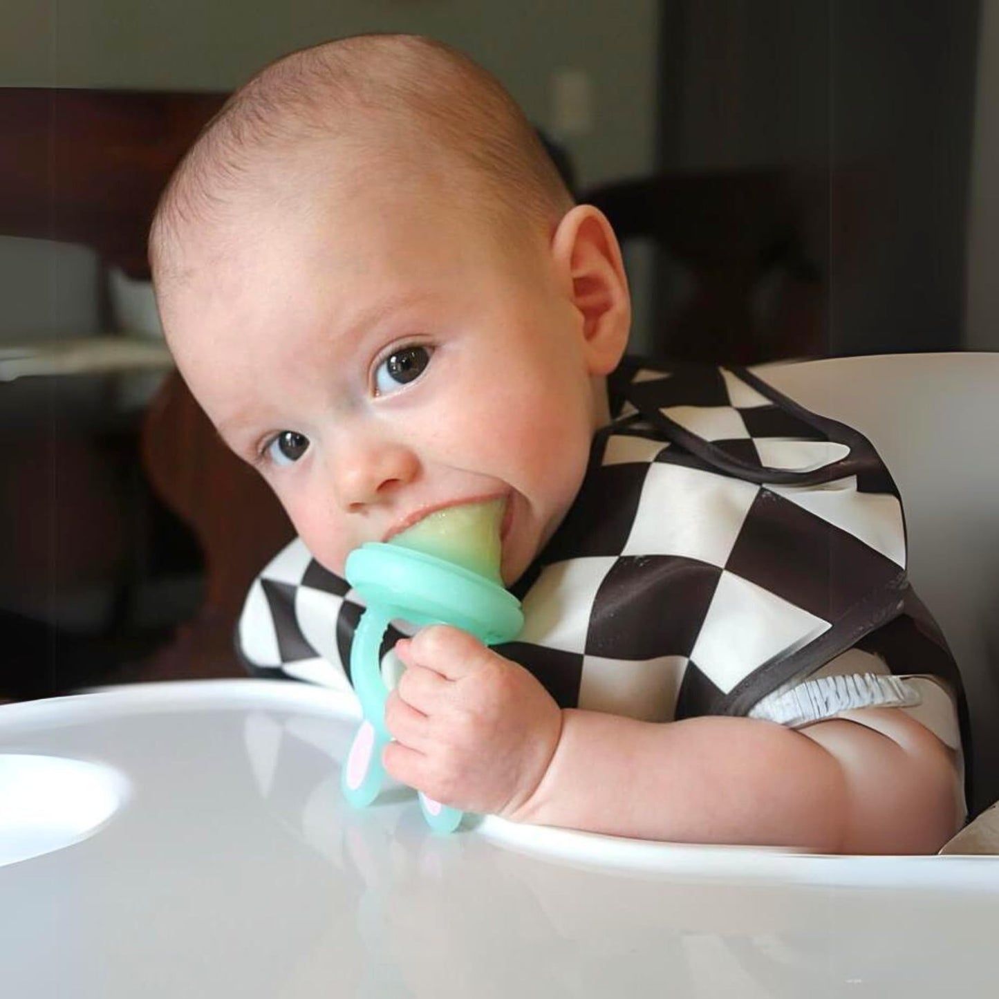 Vesta Baby Fresh + Frozen Food Feeder - 2 Sizes Soft Silicone Push Pop Fruit Nibbler for Safe Infant Self Feeding - Solid Foods Weaning & Teether Set