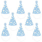 Big Dot of Happiness Blue Daisy Flowers - Cone Happy Birthday Party Hats for Kids and Adults - Set of 8 (Standard Size)