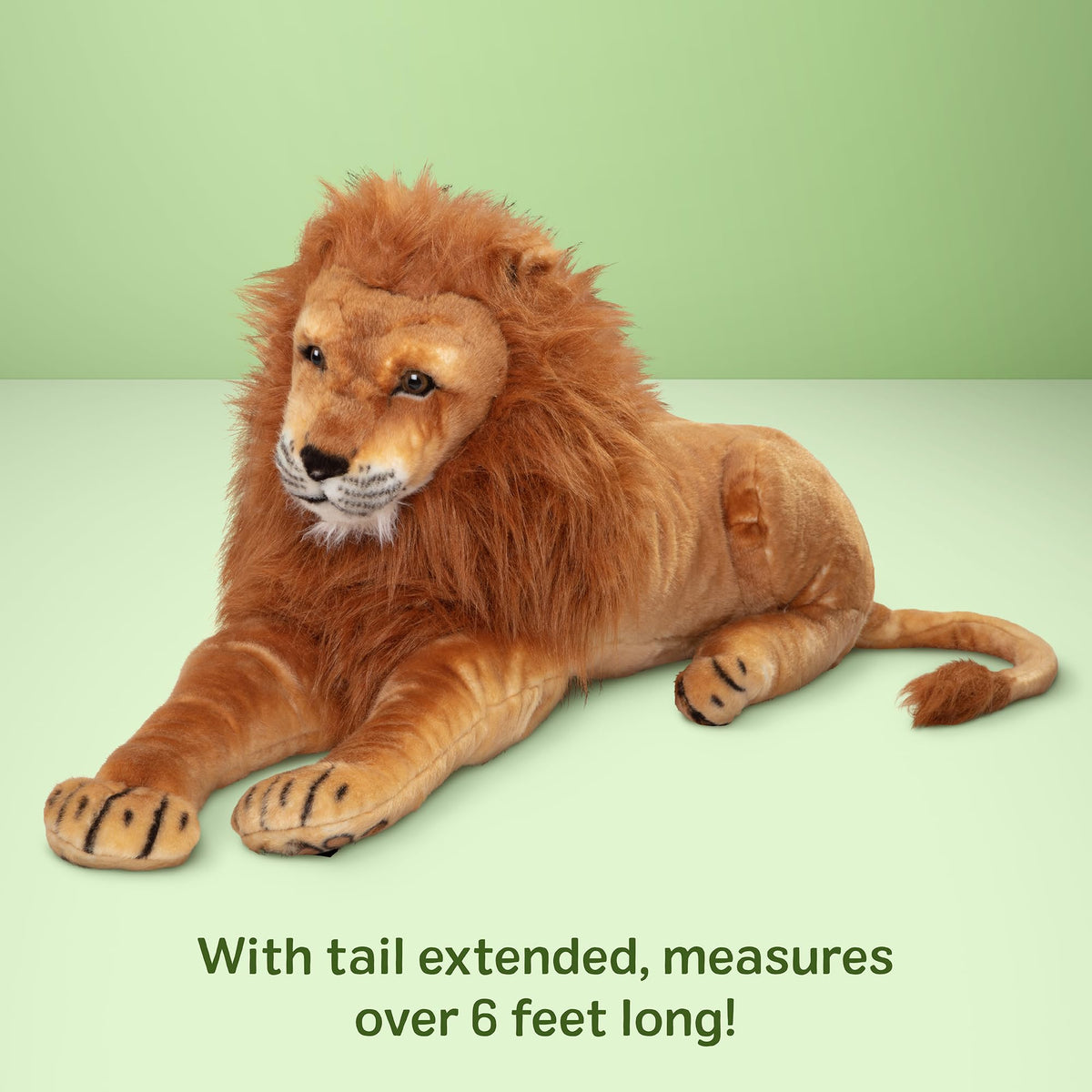Melissa & Doug Giant Lion Stuffed Animal Plush Toy (Over 6 Feet Long) - Lifelike Plushie Lion for Pretend Play and Room Decor, Toddler Toys for Ages