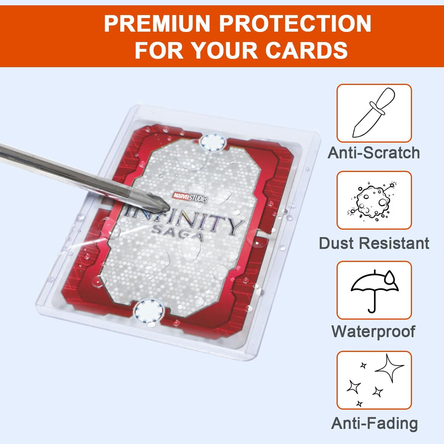TARUMG 200 Card Sleeves Top Loads for Cards, 3" x 4" Standard Size Premium Baseball Card Protectors, for Trading Sports Baseball Football Game Cards