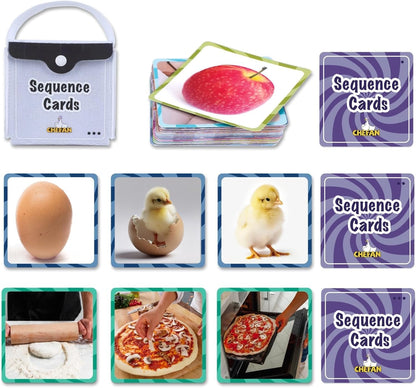 CHEFAN Sequencing Cards, Sequence Game for Kids, Daily Routine for Speech Therapy, Sentence Building for Autism, Special Education, Preschool