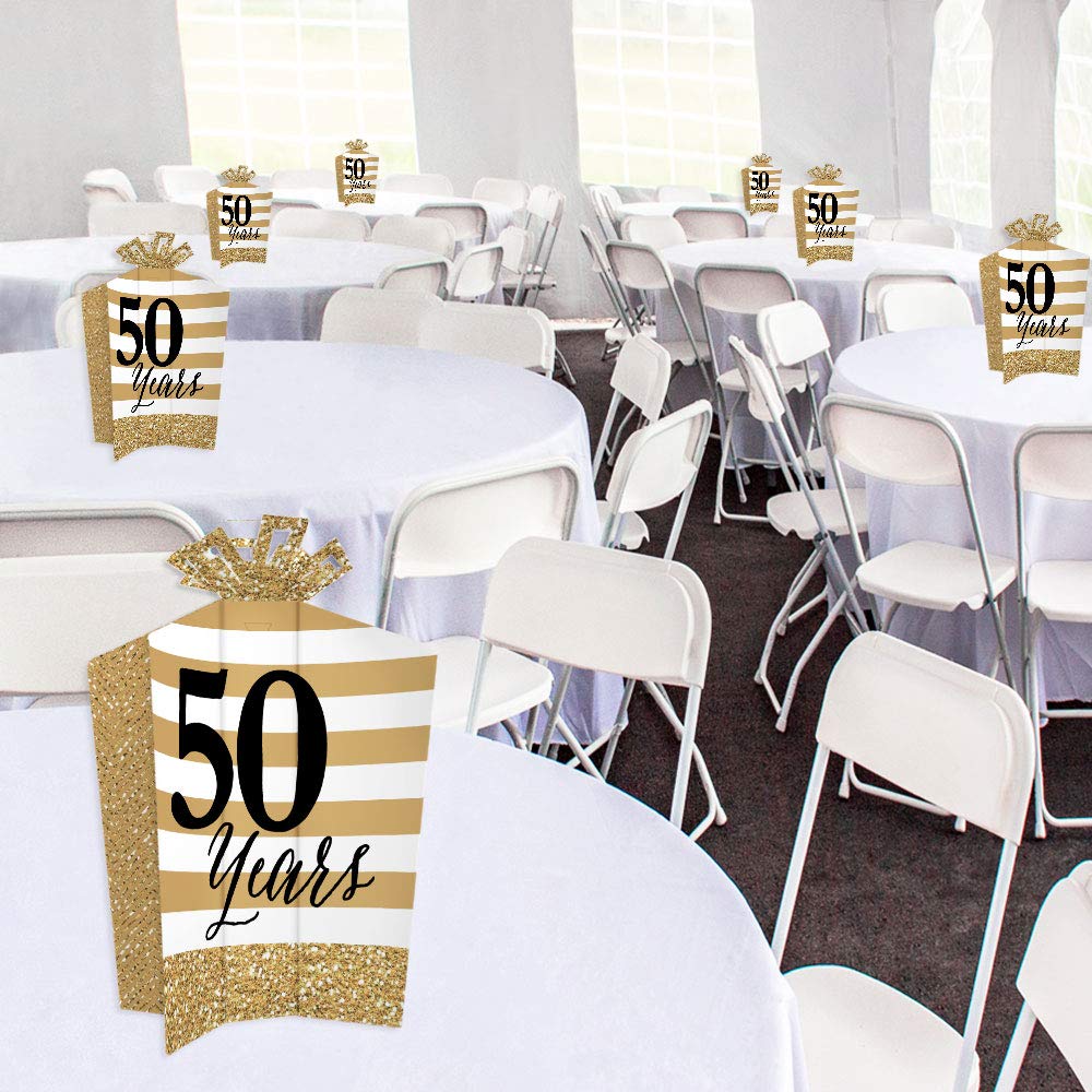 Big Dot of Happiness We Still Do - 50th Wedding Anniversary - Table Decorations - Anniversary Party Fold and Flare Centerpieces - 10 Count