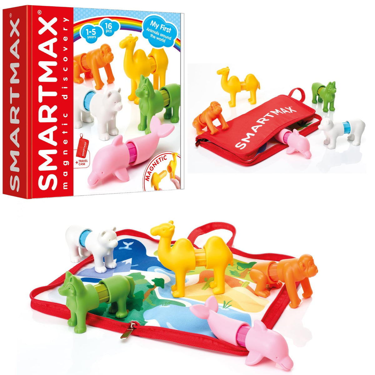SmartMax My First Animals Around The World Magnetic STEM Building Set for Toddlers Ages 1-5