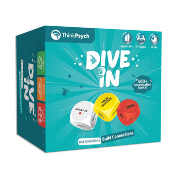 ThinkPsych Dive in - SEL Conversation Dice Game with 400+ Topics | Therapy Games for Kids & Teens | Social Emotional Learning for Home & School | Play