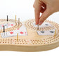 WE Games Classic 29 Cribbage Set - Solid Wood 3 Track Board with Metal Pegs, Unique Design and Cribbage Board Game Set for Adults, 9 Metal Cribbage