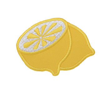 Yellow Lemon - Citrus/Fruit/Food Half/Halved - Embroidered Iron on Patch
