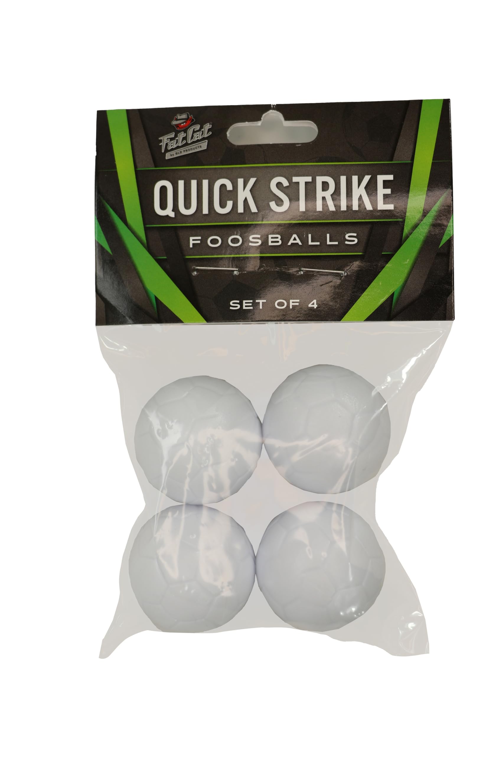 Fat Cat Foosball/Soccer Game Table Soccer Balls: 36 mm Regulation Size Foosballs, Solid White, 4 Pack