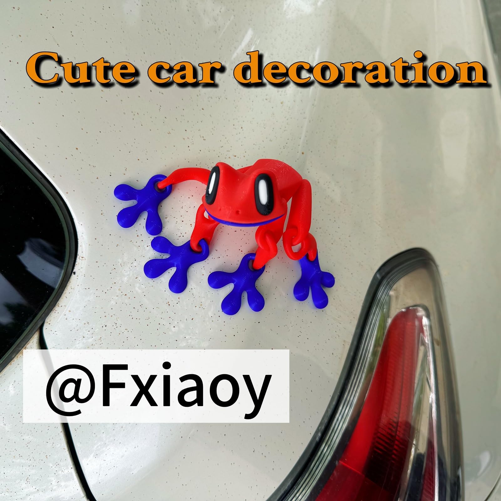 3D Printed 7.92-inch Magnet Frog Toy, Articulated 3D Printed Animals Toys, Can be Used for Refrigerator/Car Decoration. (Cyan)