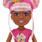 MGA Entertainment Dream Bella Little Candy Princess Jaylen, Lollipop Scented 5.5" Doll with Scratch 'N Sniff Tag, Long Pink Hair, Headband, Rainbow