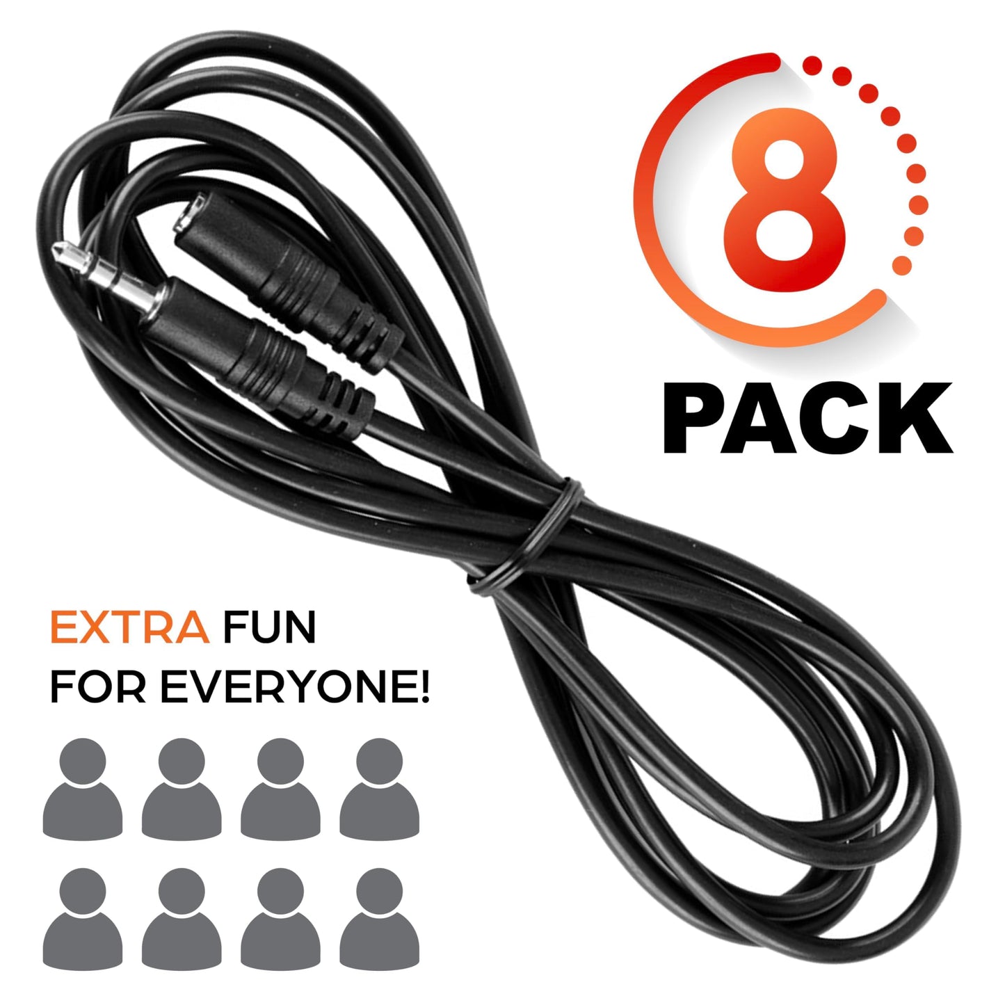 Teacher's Choice 15 Ft Extension Cables for Handheld Game Buzzer System (8 Pack)