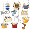 24 Pcs Tools Hanging Decorations Tools Hanging Swirls Ceiling Swirls Tools Birthday Party Supplies for Tools Party Decorations Toolbox Decorations