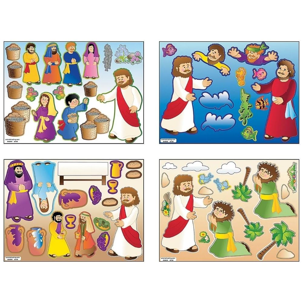 Fun Express - Miracles of Jesus Mini Mas - Stationery - Stickers - Make - A - Scene (Sm) - 24 Pieces