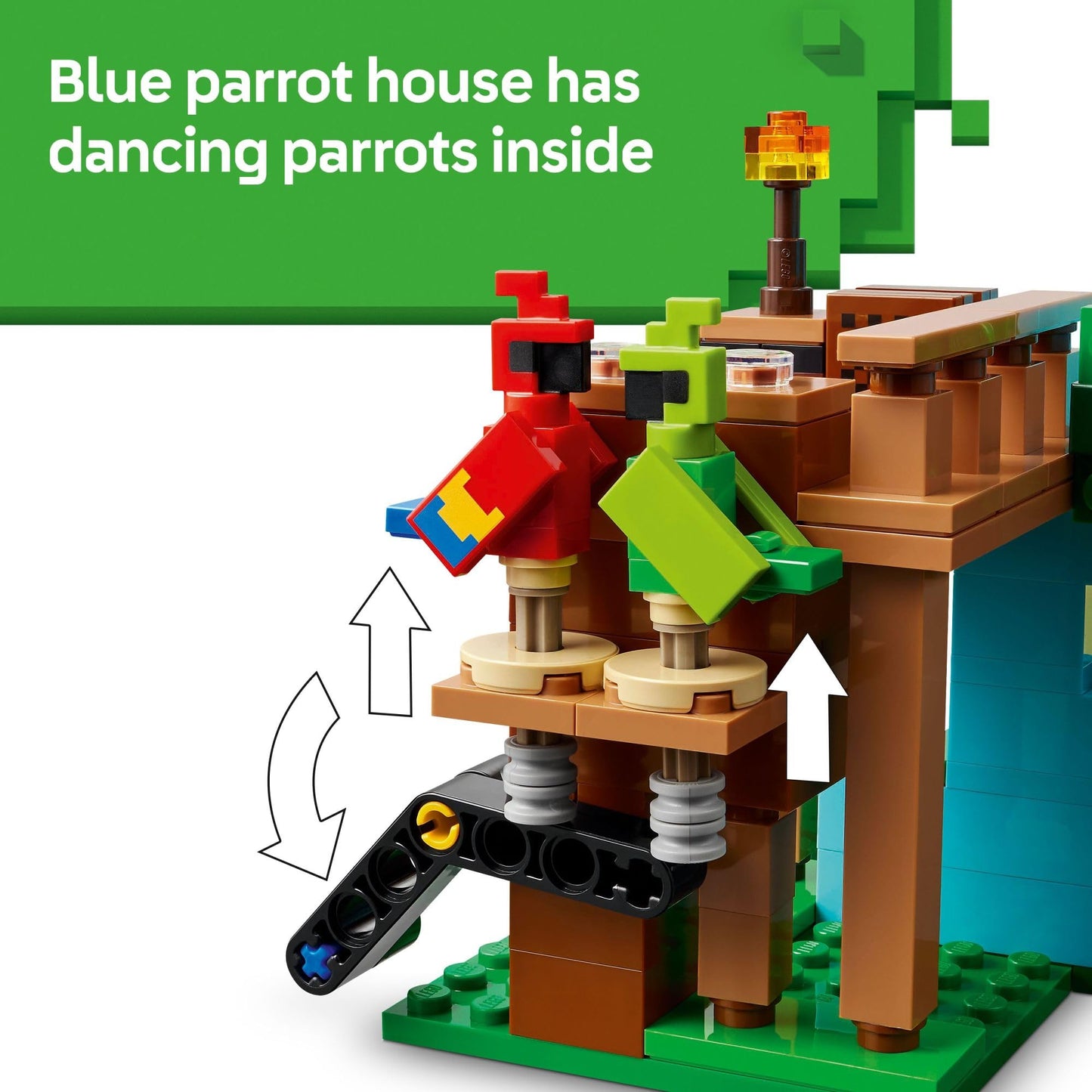 LEGO Minecraft The Parrot Houses Building Toy for Boys and Girls 8+ - Minecraft Video Game Kids Toy - Includes Jungle Ranger and Parrot Handler
