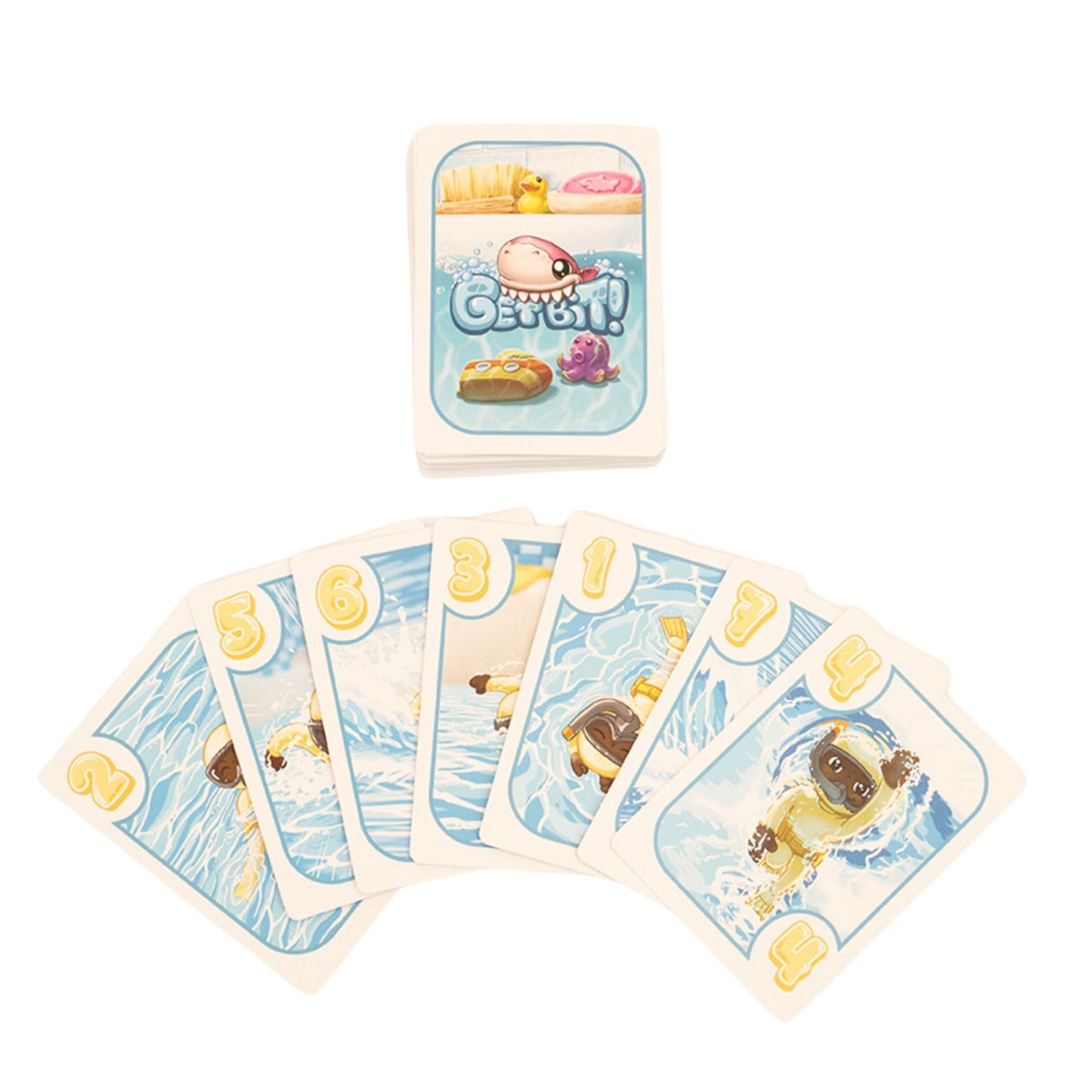 Greater Than Games | Get Bit | Family Card Game | Party Game for Adults and Family | Escape the Shark | 3 to 6 Players | Ages 7+ | 20 Minutes