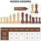 LEAP Wooden Chess Set 17" Inches - 2 Extra Queens - Folding Board Raised Edge, Handmade Portable Travel Chess Board Game Sets with Game Pieces Storage