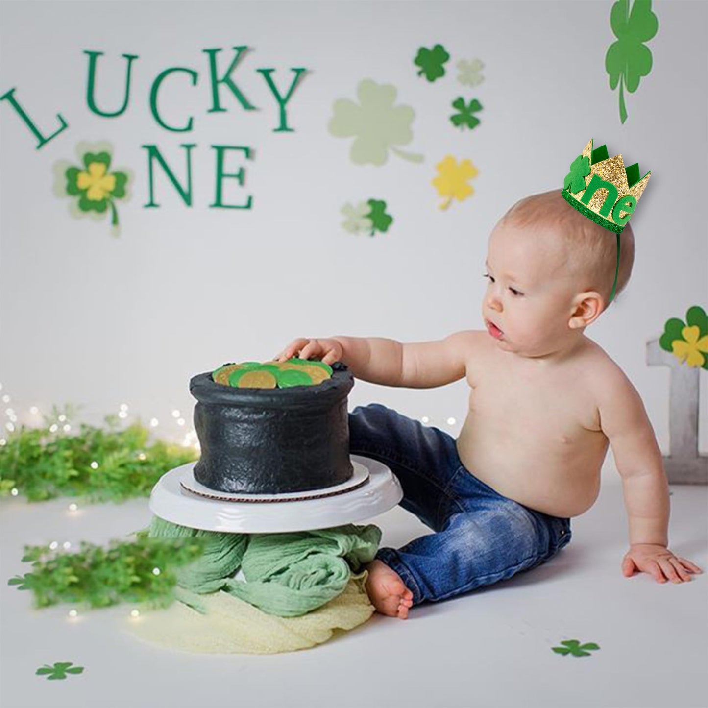 MUWEOL St. Patrick's Day First Birthday Crown