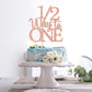1/2 Way to One Cake Topper - Happy 1/2 Birthday Girl - Baby 6 Months Decorations, Half Birthday Party Decorations Rose Gold Glitter