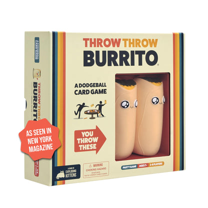 Exploding Kittens Throw Throw Burrito 2-6 Players - Ages 7+ - 15 Minutes to Play - Dodgeball Card Game - Party Game, Family Game Night, Kid and Adult