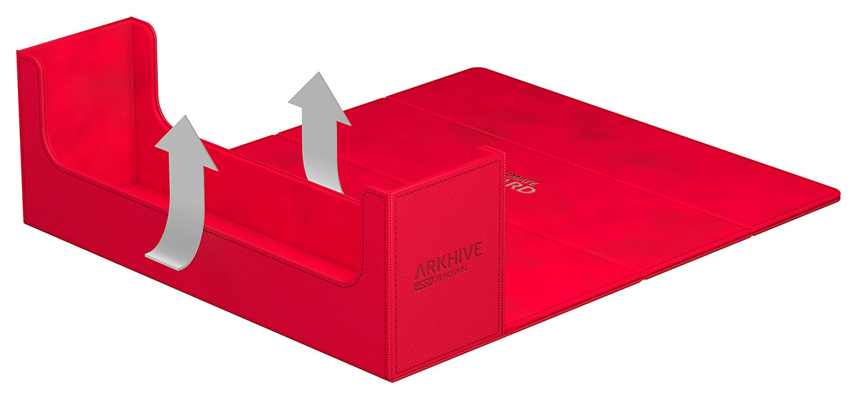 Ultimate Guard Arkhive 400+, Deck Case for 400 Double-Sleeved TCG Cards, Red, Compatible with Boulders, Magnetic Closure & Microfiber Inner Lining
