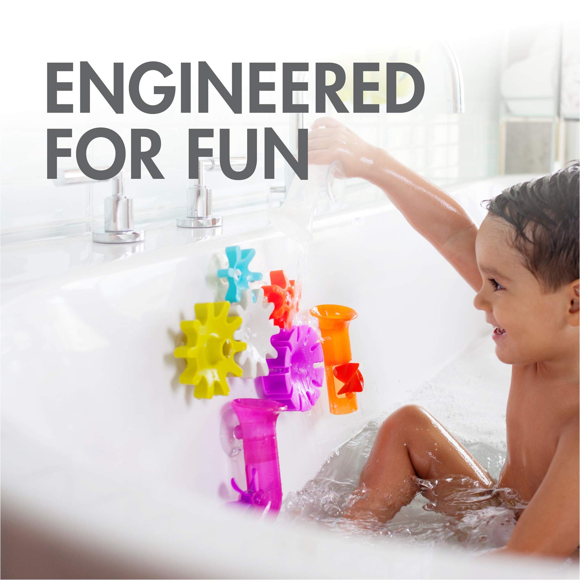 Boon Bundle Baby and Toddler Bath Toys - Includes Boon Pipes, Cogs, and Tubes Bathtub Toys - Toddler Sensory Toys - Multicolored - 13 Count - Ages 12