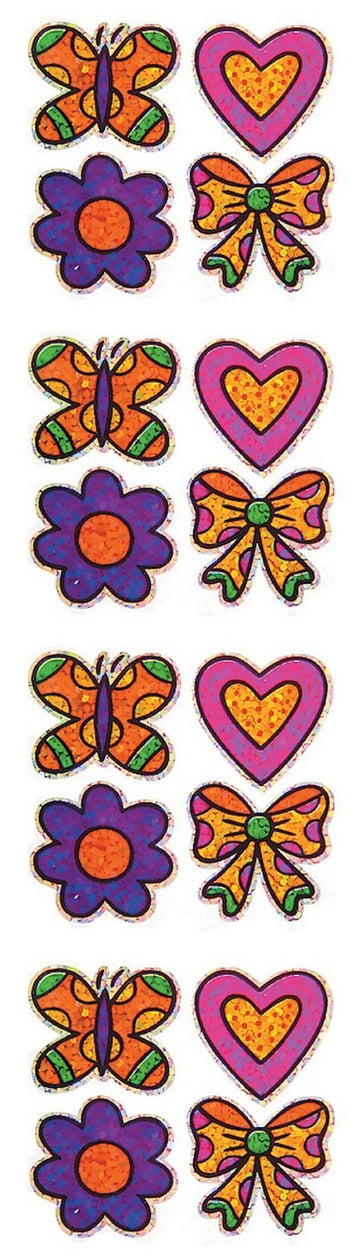 Jillson Roberts Prismatic Stickers, Mini Fun Shapes for Girls, 12-Count (S7255)