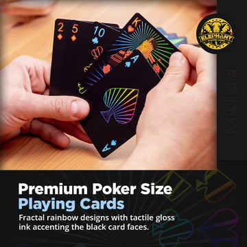 PREMIUM PLAYING CARDS, High Quality Deck of Cards, Cool Prism Gloss Ink, Best Poker Cards, Unique Bright Rainbow & Red Colors for Kids & Adults, Black
