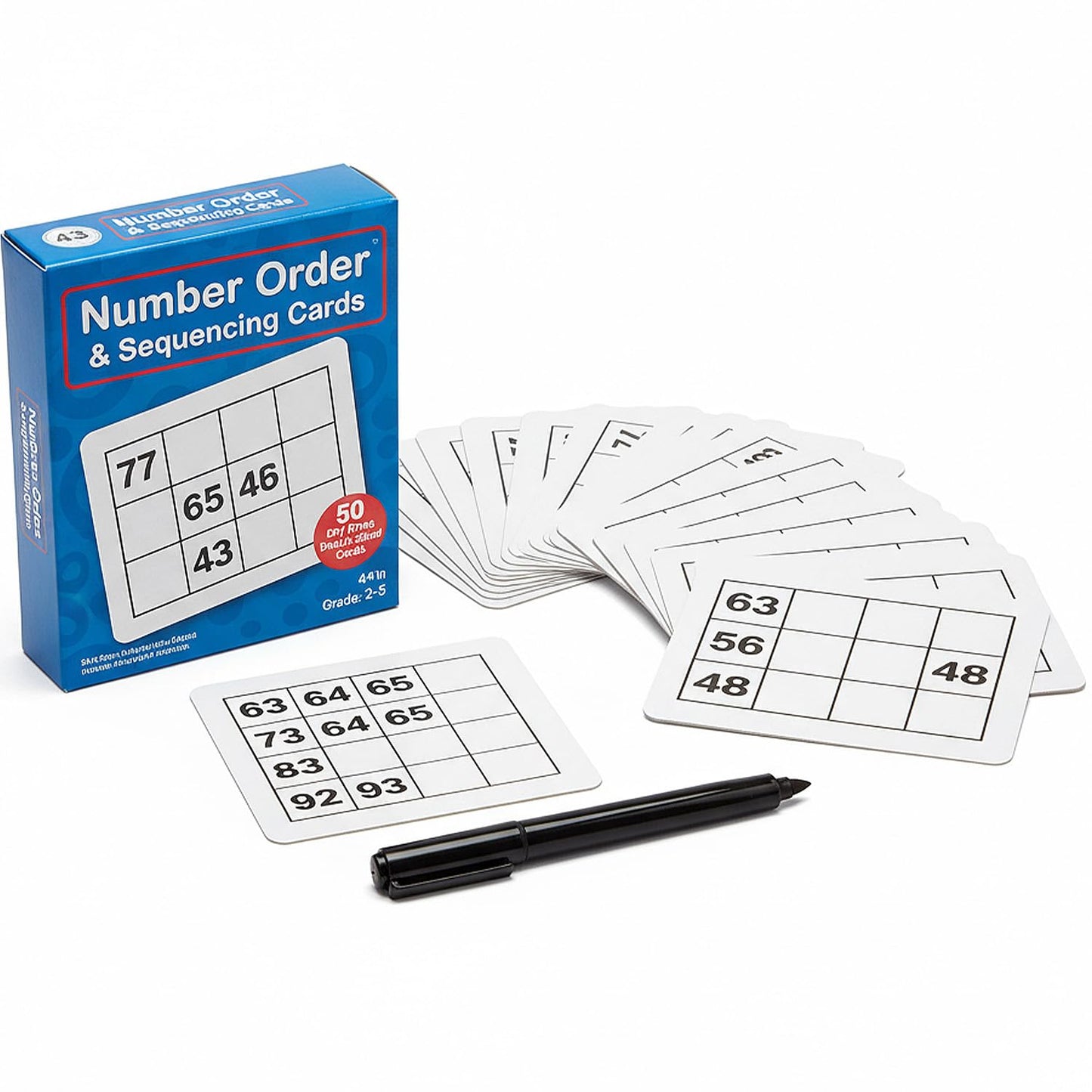 Fun Express Number Order & Sequencing Cards - 50 Pieces - Educational and Learning Activities for Kids