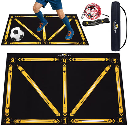PodiuMax Soccer Training Mat with Kickback Trainer for Kids