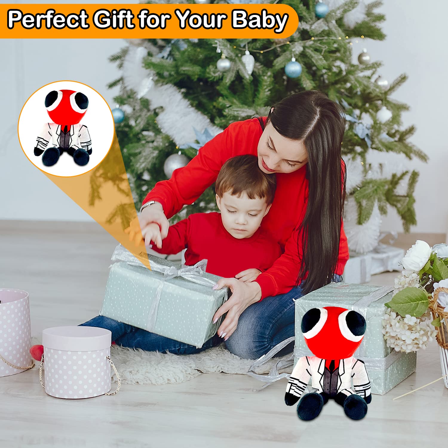 TwCare Red Plush Toy for Kids Adults, Playing with Family, Soft Stuffed Animal Plushie Toys, Plushies Birthday Thanksgiving Christmas Festival Night